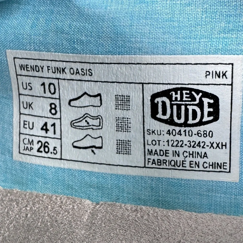 Hey Dude Wendy Funk Oasis Womens Size 10 Pink Southwestern Desert Slip On Shoes